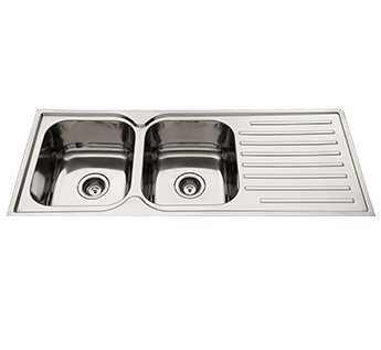 Squareline Double Bowl With Drainer Sink Everhard