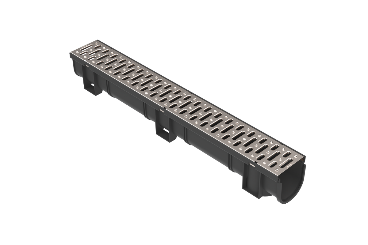 EasyDRAIN Standard Channel with Stainless Steel Grate