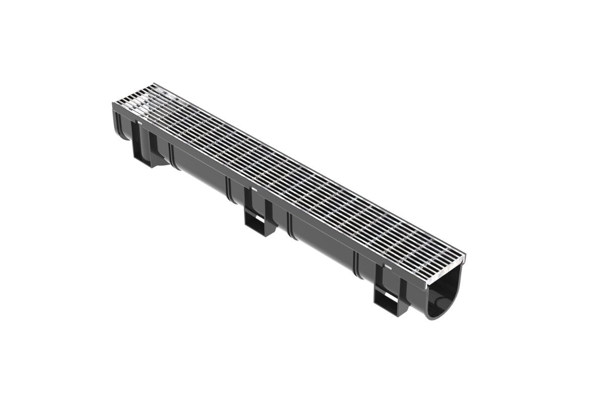EasyDRAIN Standard Channel with Galvanised Round Bar Grate