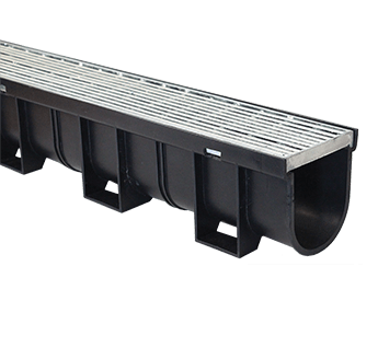 EasyDRAIN Standard Channel with Galvanised Round Bar Grate