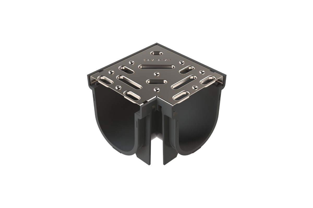 EasyDRAIN Standard Corner with Stainless Steel Grate