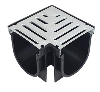 EasyDRAIN Standard Corner with Galvanised Steel Grate