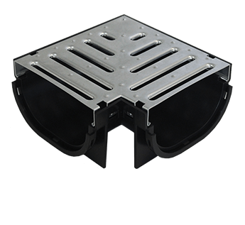 EasyDRAIN Compact Corner with Galvanised Steel Grate