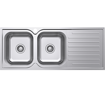 Classic Square 1180 2 Bowl & Drainer