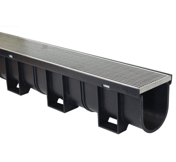 EasyDRAIN Standard Channel with EuroDesign Stainless Steel Grate