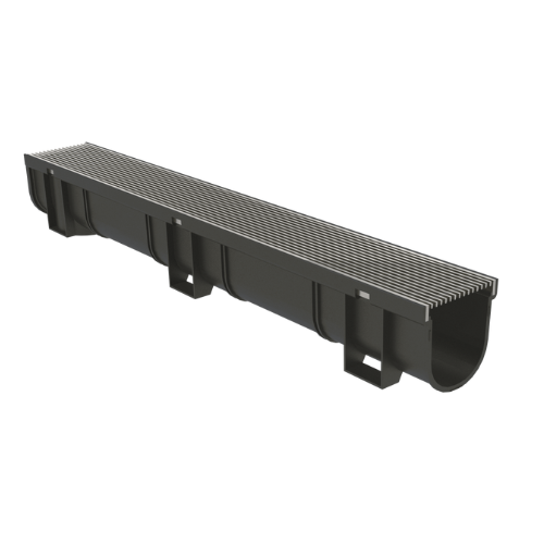 EasyDRAIN Standard Channel with EuroDesign Stainless Steel Grate