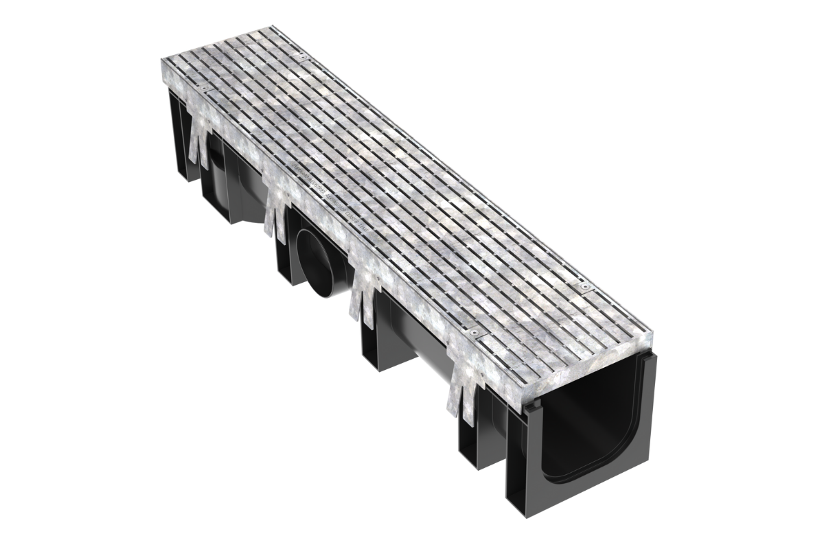 DuraDRAIN 150 Channel & Galvanised Heelsafe Steel Grate