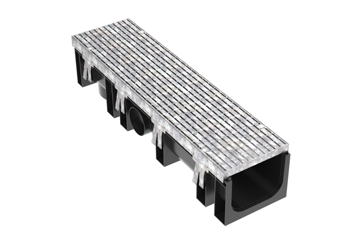 DuraDRAIN 200 Channel & Galvanised Heelsafe Grate
